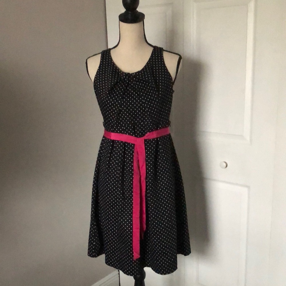 MOTHERHOOD Maternity Polka Dots Pleated Dress | S